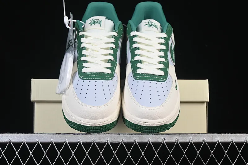 All categories Nk Air Force 1 Air Force series Nk Air Force 1 Low Air Force low-top Nike Air Force 1'07 Low Stusi co-branded beige and green hook Air Force 1 low-top casual sneakers DD1982-305